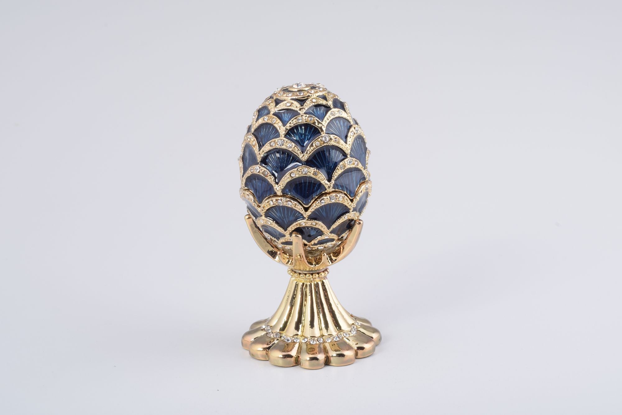 Golden Blue Pineapple Shape Faberge Egg