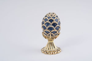 Golden Blue Pineapple Shape Faberge Egg