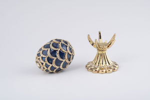 Golden Blue Pineapple Shape Faberge Egg