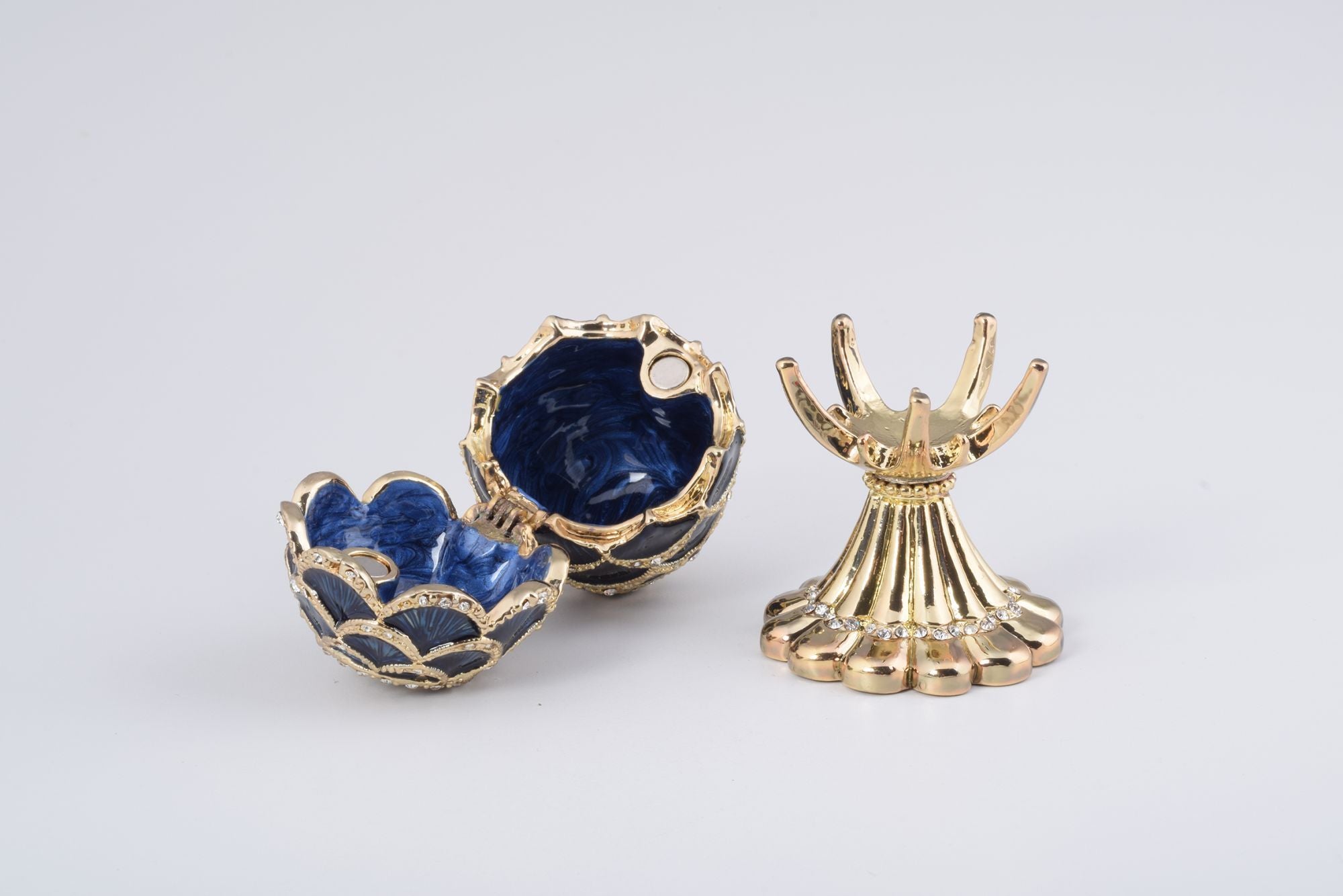 Golden Blue Pineapple Shape Faberge Egg