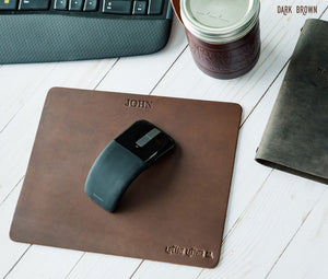 Leather Mouse Pad - Buck Brown or Brown