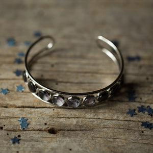 Moon Phase Silver Cuff Bracelet