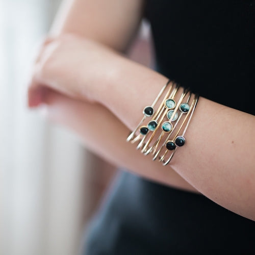 Moon Phase Stacked Bangle Set