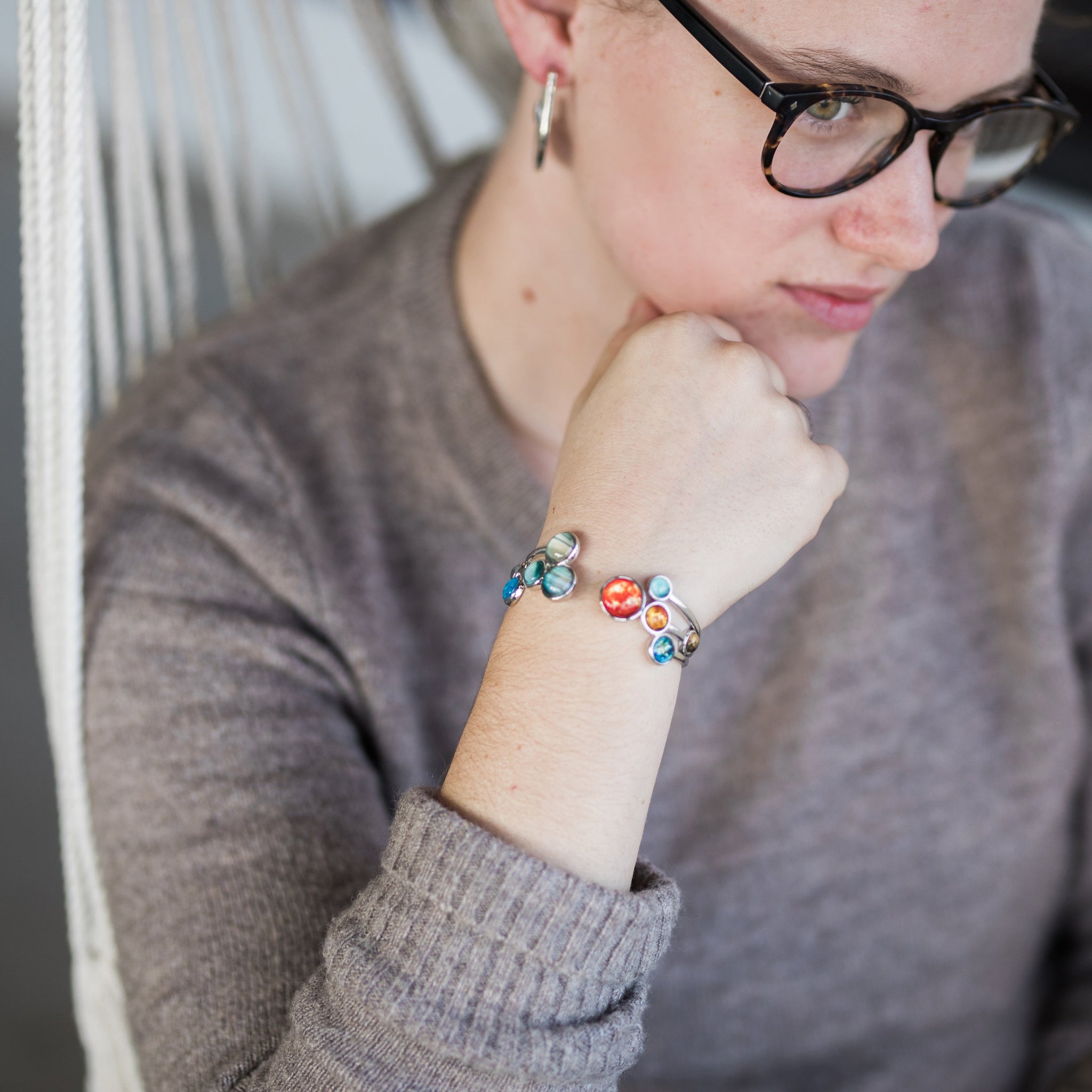 Open Solar System Cuff Bracelet