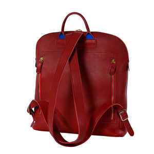 Leather Aurora Backpack - Red