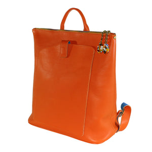 Leather Venetian Backpack - Orange