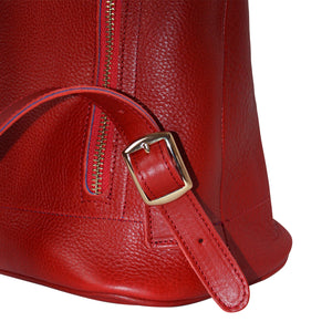 Leather Aurora Backpack - Red