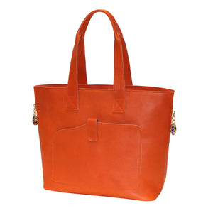 Leather Solar Bag - Orange