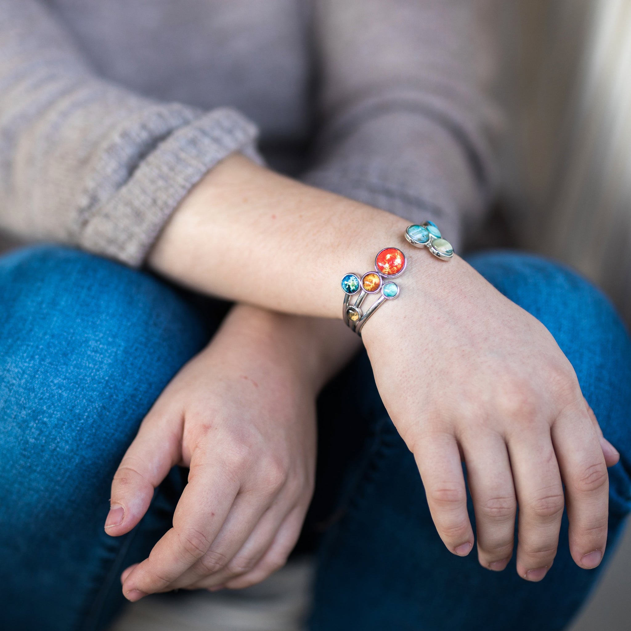 Open Solar System Cuff Bracelet